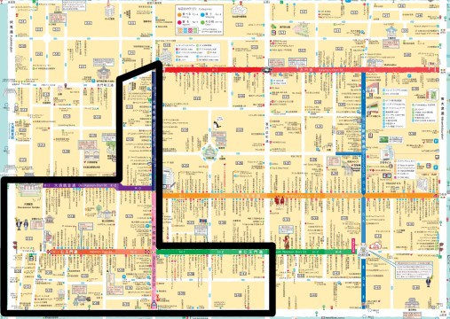 今回歩いたエリアを図示したもの